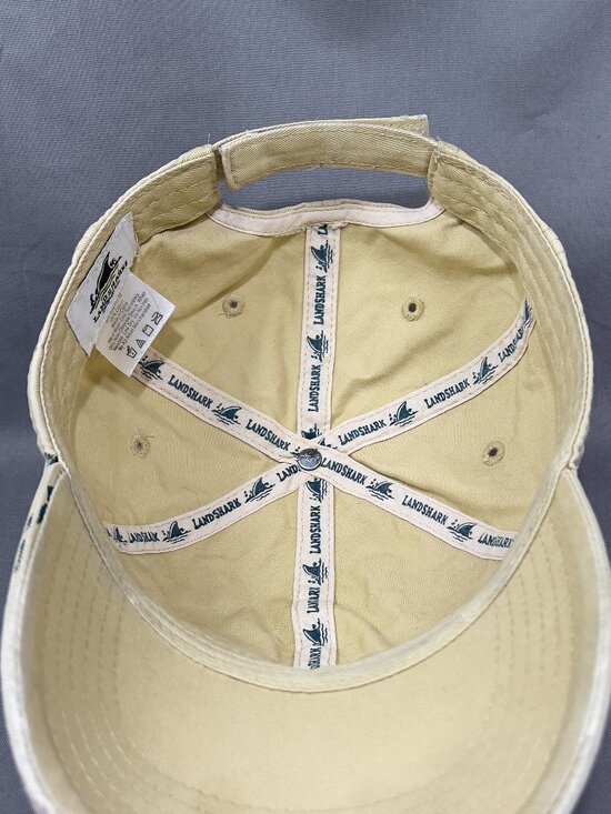 Landshark Lager Beer Strapback Hat Cap Distressed Khaki Trucker Golfer Dad Mens - Picture 12 of 14